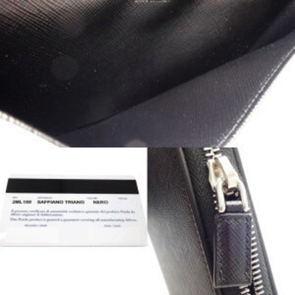 PRADA long wallet Saffiano case Nero Black leather black - Picture 7 of 8